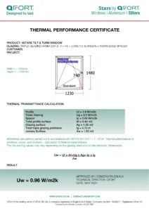 5Stars - Thermal Performance Certificate - QFORT