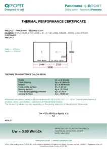 Panorama 7- Thermal Performance Certificate - QFORT